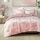Comfort Spaces Juliette Luxe Comforter Set Velvet Lush with Soft Brushed Microfiber Reverse All Season Cozy Velvet Bedding Sets Fluffy Comforter Bed Set Matching Sham Blush FullQueen 3 Piece