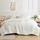 Nanko King Comforter Set White Tufted Jacquard Boho Soft Shabby Chic Reversible Down Alternative Microfiber Bedding All Season Duvet and 2 Pillowcases Farmhouse Bed Sets Women Men 104 x 90 Size 3pc