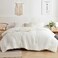 Nanko King Comforter Set White Tufted Jacquard Boho Soft Shabby Chic Reversible Down Alternative Microfiber Bedding All Season Duvet and 2 Pillowcases Farmhouse Bed Sets Women Men 104 x 90 Size 3pc