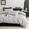 Luxlovery Grey Comforter Set Queen Silver Grey Bedding Comforter Women Men Light Gray Soft Breathable Durable Gray Queen Size Bedding Set 3PCS for Women Men