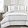 Lush Decor Farmhouse Stripe Reversible Cotton Comforter Set 3 Piece Set Full Queen Navy Cozy Farmhouse Bedding Set Rustic Decor Striped Comforter Modern Farmhouse Bedroom Decor