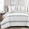 Lush Decor Farmhouse Stripe Reversible Cotton Comforter Set 3 Piece Set Full Queen Navy Cozy Farmhouse Bedding Set Rustic Decor Striped Comforter Modern Farmhouse Bedroom Decor