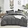 Luxlovery Grey Comforter Full Men Set Gray Bedding Sets Boys Dark Gray Bedding Set Breathable Soft Charcoal Grey Quilts Set Durable Full Comforter Set