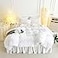 UOZZI BEDDING Faux Fur Comforter Set Queen 3 Pieces 1 Shaggy Comforter with 2 Pillowcases Ultra Soft and Easy Care Luxury Plush Warm Winter Duvet Set Pure White Twin