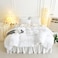 UOZZI BEDDING Faux Fur Comforter Set Queen 3 Pieces 1 Shaggy Comforter with 2 Pillowcases Ultra Soft and Easy Care Luxury Plush Warm Winter Duvet Set Pure White Twin