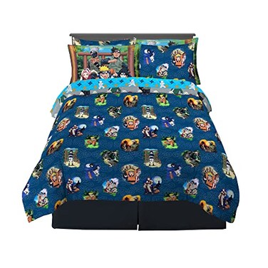 Franco Naruto Anime Bedding Super Soft Comforter and Sheet Set with Sham 7 Piece Full Size By
