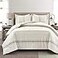 Lush Decor Farmhouse Stripe Reversible Cotton Comforter Set 3 Piece Set King Neutral Cozy Farmhouse Bedding Set Rustic Decor Striped Comforter Modern Farmhouse Bedroom Decor