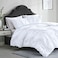 Comfort Spaces Comforter Set Elastic Ruched Medallion Design Modern Bedding All Season Cover with Hypoallergenic Filling Matching Shams Carrying Bag Included TwinTwin XL White 2 Piece