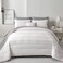 WONGS BEDDING Boho Comforter Set King Size Grey White Geometric
