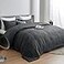 HOMBYS 3 Piece Seersucker Oversized King Comforter Set 120x120 Breathable Grey Soft Comforter Set Lightweight Bedding Comforter Sets with Comforter for All Season