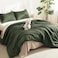 Litanika Dark Olive Green Comforter Set Queen 3 Pieces Solid Bedding Comforter Set All Season Fluffy Bed Set 90x90In Comforter 2 Pillowcases
