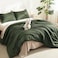 Litanika Dark Olive Green Comforter Set Queen 3 Pieces Solid Bedding Comforter Set All Season Fluffy Bed Set 90x90In Comforter 2 Pillowcases