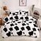 chovy Faux Fur TieDyed Cow Print Black White Comforter Sets Queen 3PC Bed Set Ultra Soft Plush Flannel Velvet Fluffy Fuzzy BeddingComforter x 1 Pillowcases x 2