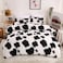 chovy Faux Fur TieDyed Cow Print Black White Comforter Sets Queen 3PC Bed Set Ultra Soft Plush Flannel Velvet Fluffy Fuzzy BeddingComforter x 1 Pillowcases x 2