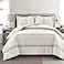 Lush Decor Farmhouse Stripe Reversible Cotton Comforter Set 3 Piece Set Full Queen Neutral Cozy Farmhouse Bedding Set Rustic Decor Striped Comforter Modern Farmhouse Bedroom Decor