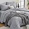 HEVUMYI Light Grey Queen Comforter Set 7Piece All Season Bed in a Bag Queen Ultra Soft Bedding Set with Comforter Flat Sheet Fitted Sheet Pillowcases Pillow Shams Light Gray