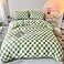 Wellboo Green and White Comforter Sets Twin Women Men Sage Green Checkerboard Grid Bedding Comforters Cotton Boys Girls Modern Grass Green Plaid Checkered Quilts Modern Buffalo Geometric Abstract Bed