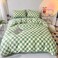Wellboo Green and White Comforter Sets Twin Women Men Sage Green Checkerboard Grid Bedding Comforters Cotton Boys Girls Modern Grass Green Plaid Checkered Quilts Modern Buffalo Geometric Abstract Bed