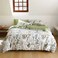 KAREVER Botanical Comforter Set Full White and Sage Green Floral Plant Bedding Set Garden Pattern Printed on White Reversible Blanket 3 PCs 1 White Comforter 80x90 and 2 Pillowcases