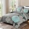 Yiran 7 Pieces Bed in a Bag Floral Comforter Set Queen Flowers Bedding Set Soft Microfiber Boho Comforter Sets with 1 Comforter 1 Flat Sheet 1 Fitted Sheet 2 Pillowshams and 2 Pillowcases