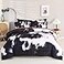 SUCSES King Size Comforter Set 8 Pieces Western Farmhouse Style Bedding Set Highland Rustic Cow Fur Print Bed in A Bag Comforter Set with Sheets Cow Fur Pattern King