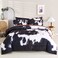 SUCSES King Size Comforter Set 8 Pieces Western Farmhouse Style Bedding Set Highland Rustic Cow Fur Print Bed in A Bag Comforter Set with Sheets Cow Fur Pattern King