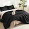 Litanika Black California King Comforter Set 3 Pieces Cal King Lightweight Summer Soft Solid Bed Comforter Oversized Fluffy Quilt Bedding Set 104x96In 2 Pillowcases