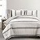 Lush Decor Farmhouse Stripe Reversible Cotton Comforter Set 3 Piece Set King Black Cozy Farmhouse Bedding Set Rustic Decor Striped Comforter Modern Farmhouse Bedroom Decor
