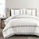 Lush Decor Farmhouse Stripe Reversible Cotton Comforter Set 3 Piece Cozy Pinstripe Bedding Set Classic Modern Rustic Charm Bedroom Decor King Dark Gray