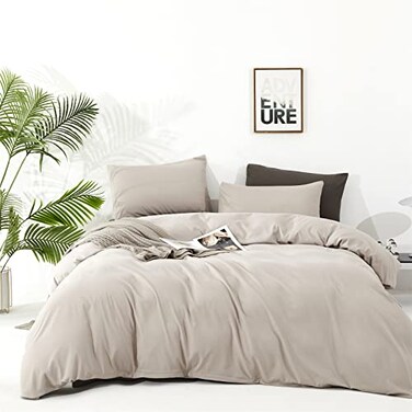 Luxlovery Beige Khaki Comforter Cal King Cream Bedding Set California King Oatmeal Solid Beige Coffee Blanket Quilts Soft Breathable Cream Taupe Comforter Set