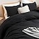 ROSGONIA King Size Comforter Set Black 3pcs 1 Black Comforter 2 Pillowcases All Season Bedding Lightweight Bedspread Blanket Quilt Bed Set