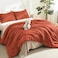 Litanika Burnt Orange California King Comforter Set 3 Pieces Terracotta Cal King Lightweight Soft Solid Bed Comforter Oversized Fluffy Quilt Blanket Bedding Set 104x96In 2 Pillowcases