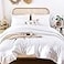 ROSGONIA King Size Comforter Set White 3pcs1 Boho White Comforter King 2 Pillowcases All Season Bedding Lightweight Hotel Bedspread Blanket