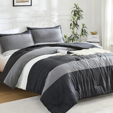 Litanika TwinTwin XL Comforter Set Black White Grey 2 Pieces Gray Twin Extra Long Size Lightweight Bedding Set All Season Down Alternative Comforter