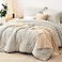CozyLux Queen Comforter Set Beige 7 Pieces Seersucker Textured Luxury Bed in a Bag Queen All Seasons Soft Bedding Sets with Down Alternative Comforter Sheets Pillowcases Shams Home Gift