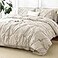 CozyLux Full Size Comforter Sets Beige 7 Pieces Pintuck Bed in A Bag Full All Season Bed Set Gift for Family Pinch Pleat Bedding Sets with Comforter Sheets Pillowcases Shams