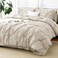 CozyLux Full Size Comforter Sets Beige 7 Pieces Pintuck Bed in A Bag Full All Season Bed Set Gift for Family Pinch Pleat Bedding Sets with Comforter Sheets Pillowcases Shams