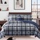 MaiRÃªve MaiRve Full Size Comforter Set Navy Blue Plaid Design Comforter Set 7 Pieces All Season Comfortable Bedding Sets Full Lightweight Soft and Warm Navy Blue Full