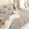 Litanika Comforters Queen Size Set Oatmeal 7 Pieces Bed in a Bag Queen Bedding Comforter Sets Plain Lightweight Bed Set with Comforter Sheets Pillowcases Shams