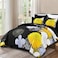 Yiran Bed in a Bag Queen Yellow Black Comforter Set 7 Pieces Soft Microfiber Floral Boho Bedding Set with 1 Comforter 1 Flat Sheet 1 Fitted Sheet 2 Pillowshams 2 Pillowcases