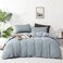 Luxlovery Blue Comforter Set King Dusty Blue Bedding Comforter Set Solid Bedding Set Breathable Blanket Quilts Modern Bedding Set for King Bed
