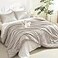 Litanika Linen Grey Comforter Set Queen Size 3 Pieces Lightweight Solid Bedding Comforter Set All Season Fluffy Bed Set 90x90In Comforter 2 Pillowcases
