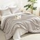 Litanika Linen Grey Comforter Set Queen Size 3 Pieces Lightweight Solid Bedding Comforter Set All Season Fluffy Bed Set 90x90In Comforter 2 Pillowcases
