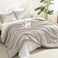 Litanika Linen Grey Comforter Set Queen Size 3 Pieces Lightweight Solid Bedding Comforter Set All Season Fluffy Bed Set 90x90In Comforter 2 Pillowcases