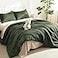Litanika Dark Olive Green California King Comforter Set 3 Pieces Cal King Lightweight Summer Soft Solid Bed Comforter Oversized Fluffy Down Alternative Bedding Set 104x96In 2 Pillowcases