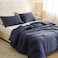 ROSGONIA King Size Comforter Set Navy Blue 3pcs 1 Blue Comforter 2 Pillowcases All Season Bedding Soft Lightweight Bedspread Blanket Quilt
