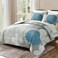 Yiran 7 Pieces Bed in a Bag Blue Floral Comforter Set Queen Size Flowers Comforter Set Soft Microfiber Bedding Set 1 Comforter 1 Flat Sheet 1 Fitted Sheet 2 Pillowshams 2 Pillowcases