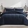 Maple&Stone MapleStone Twin Comforter Set 5 Pieces Bed in a Bag Down Alternative Bed Set with Sheets Pillowcase Sham Soft Reversible Duvet Insert for Twin Bed Navy Dark Grey