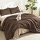 Litanika Brown Comforter Set Queen Size 3 Pieces Lightweight Solid Bedding Comforter Set All Season Fluffy Bed Set 90x90In Comforter 2 Pillowcases