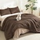 Litanika Brown Comforter Set Queen Size 3 Pieces Lightweight Solid Bedding Comforter Set All Season Fluffy Bed Set 90x90In Comforter 2 Pillowcases
